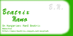 beatrix mano business card